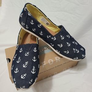Toms Navy Embroidered Anchors